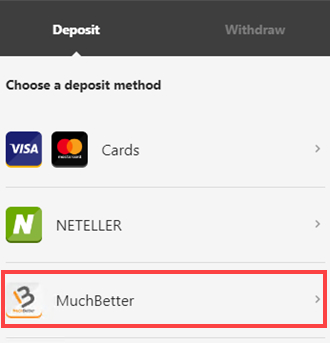 Choose MuchBetter Payment Method