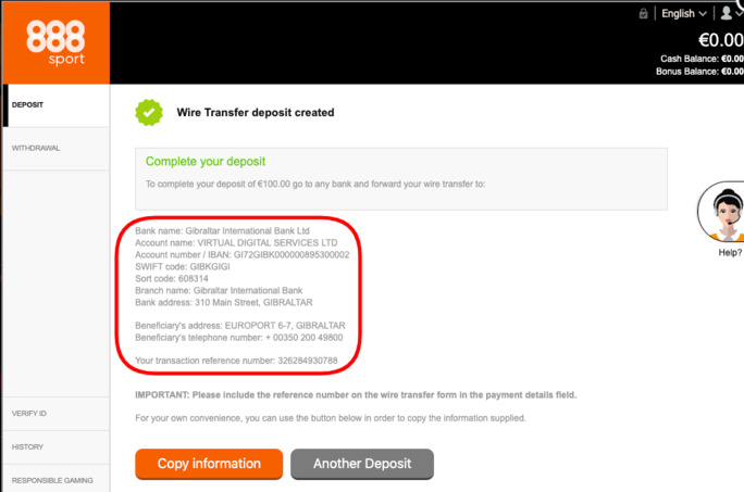 How to make a betting site bank transfer deposit